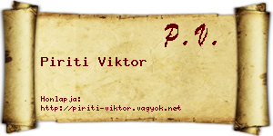 Piriti Viktor névjegykártya